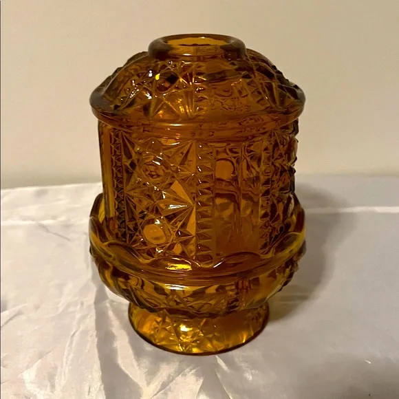 Indiana glass stars and bars fairy lamp amber glass Decorative - Picture 3 of 3
